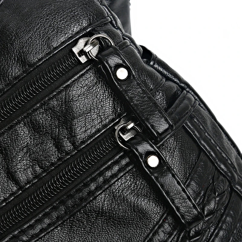 Women's Shoulder Bag Soft Leather Crossbody Handbag Vintage Messenger Pack