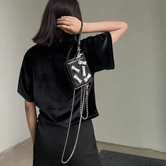 Silver Bow Harajuku Style Women Bag Metal Chain Crossbody