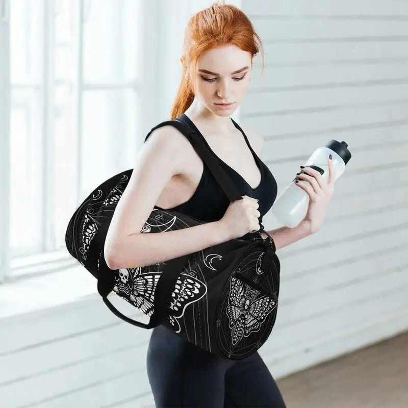 Skull Moth Duffel Bags Magic Skulls Gym Bag Travel Luggage