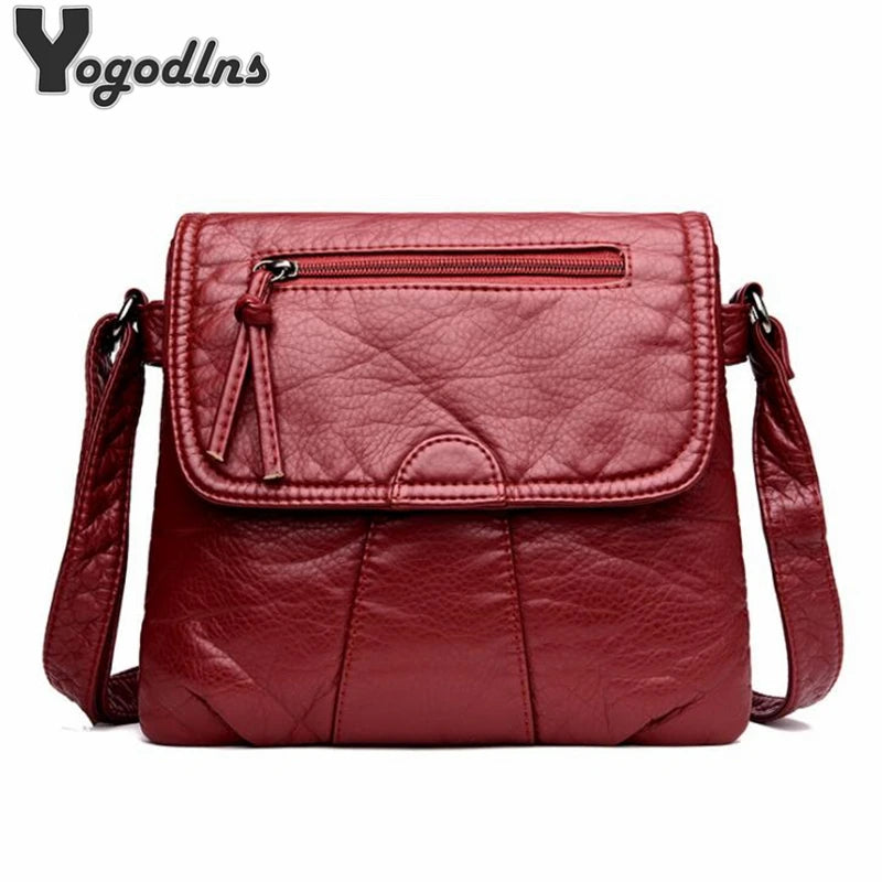 Soft PU Leather Women Messenger Bag Crossbody Handbag Purses