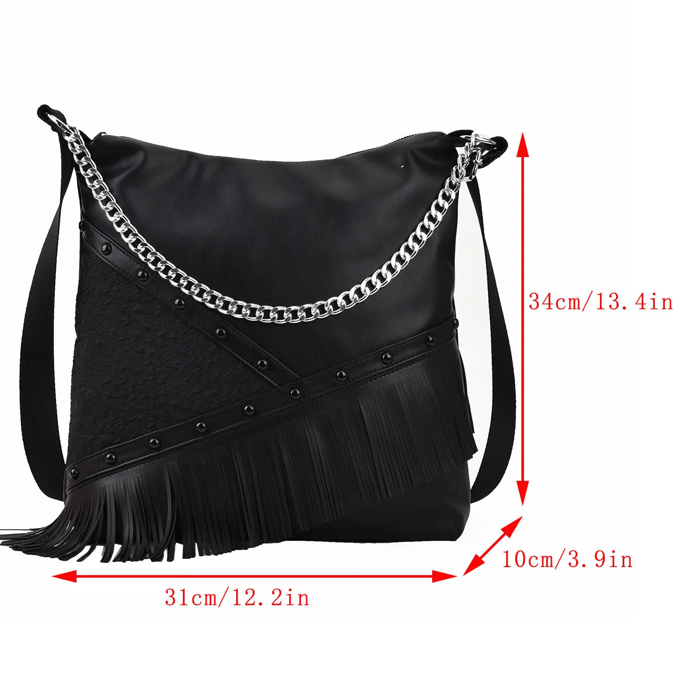 Soft Leather Tassel Handbag Shoulder Bag Large Capacity Top Handle Tote