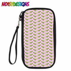 Stripes Dinosaur Zipper Wallet Female Long Passport Wallets Women Animals Print