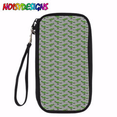 Stripes Dinosaur Zipper Wallet Female Long Passport Wallets Women Animals Print