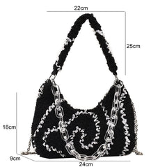 Sweet and Lamb Hair Ladies Purses and Handbags Women's Plush Crossbody Bags