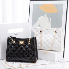 Women's Chain Crossbody Bag Shoulder Bag Leather Plaid Handbag