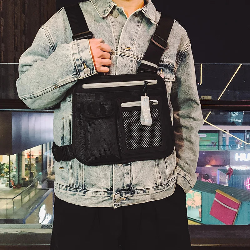 Hip Hop Tactical Harness Chest Rig Kanye West Waist Pack Chest Bag