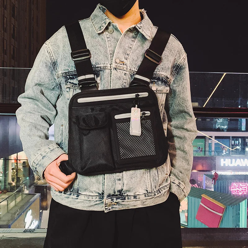 Hip Hop Tactical Harness Chest Rig Kanye West Waist Pack Chest Bag