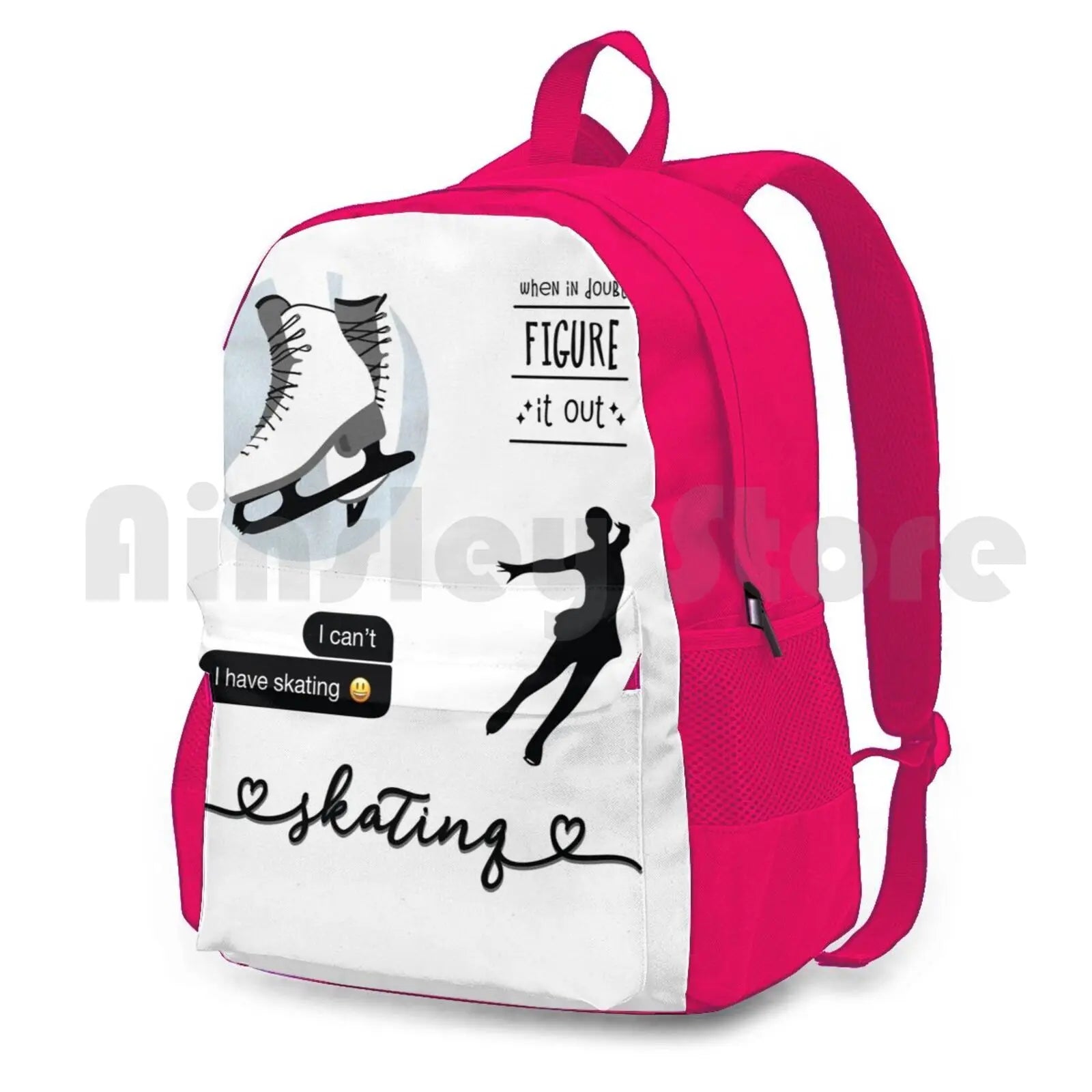 Watercolor Ice Skater Figure Skating Sticker Pack Gray