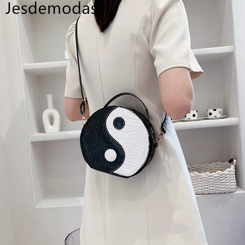 Shoulder Bags Crossed-body TAI JI Style Handbags Round Womans Bags