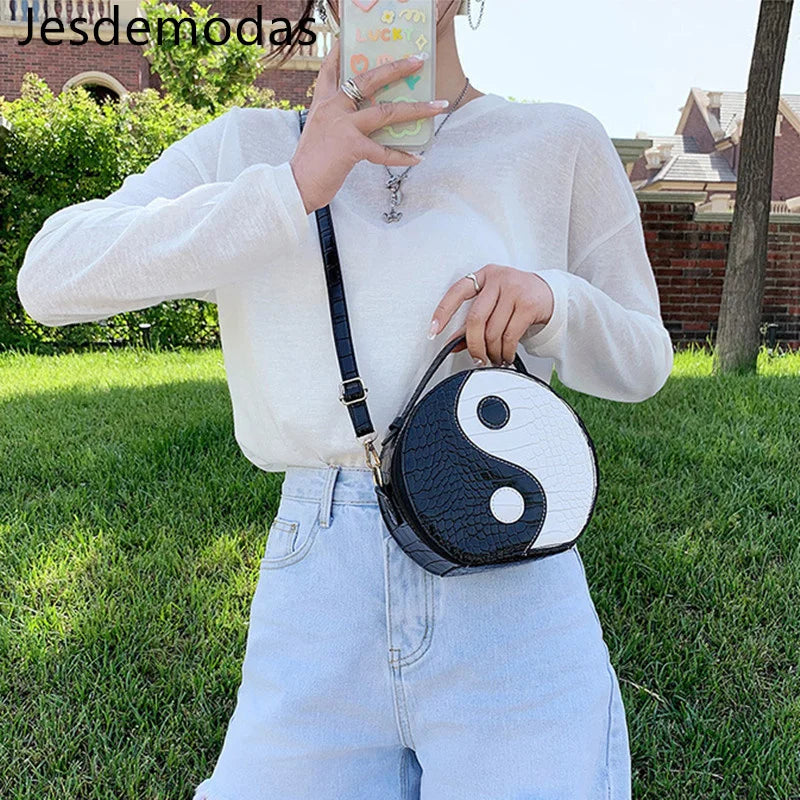 Shoulder Bags Crossed-body TAI JI Style Handbags Round Womans Bags