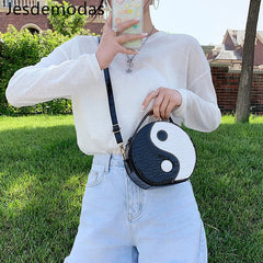 Shoulder Bags Crossed-body TAI JI Style Handbags Round Womans Bags