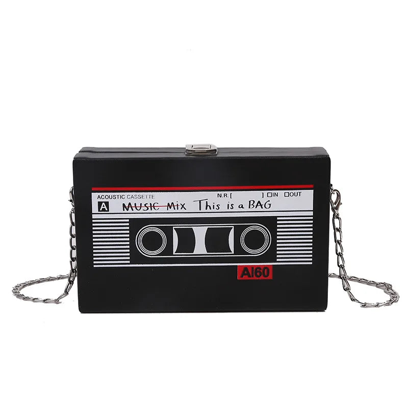 Tape Shape Box Clutch Bag Women Purses Handbags Shoulder Chain Bag