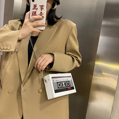 Tape Shape Box Clutch Bag Women Purses Handbags Shoulder Chain Bag