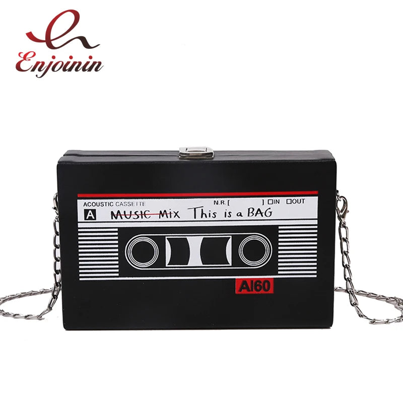 Tape Shape Box Clutch Bag Women Purses Handbags Shoulder Chain Bag