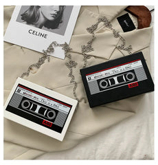 Tape Shape Box Clutch Bag Women Purses Handbags Shoulder Chain Bag