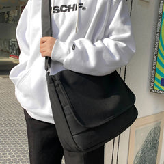 Canvas Shoulder Bag for Teenage Girls School Bookbag Crossbody Travel Bag