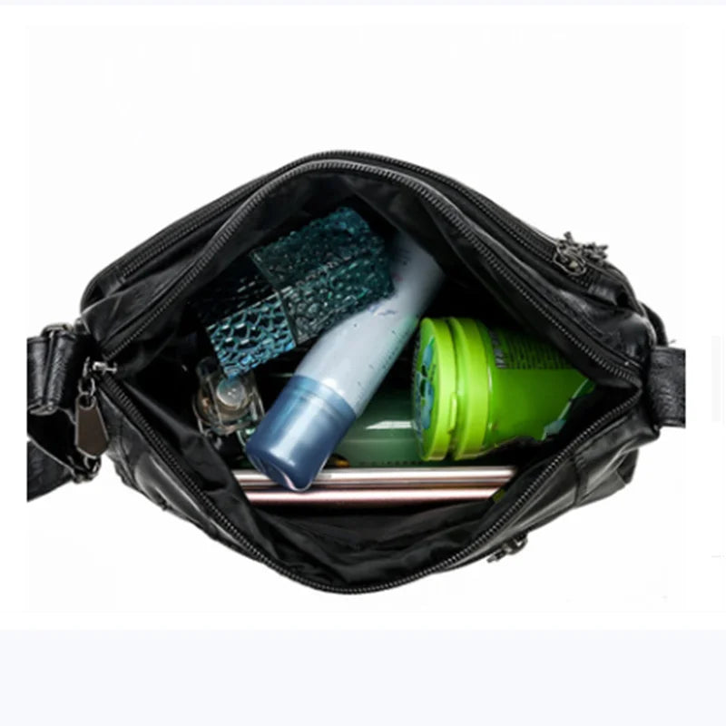 Winter Style Washed Leather Handbags Women Bags Ladies Shoulder Crossbody Bags F