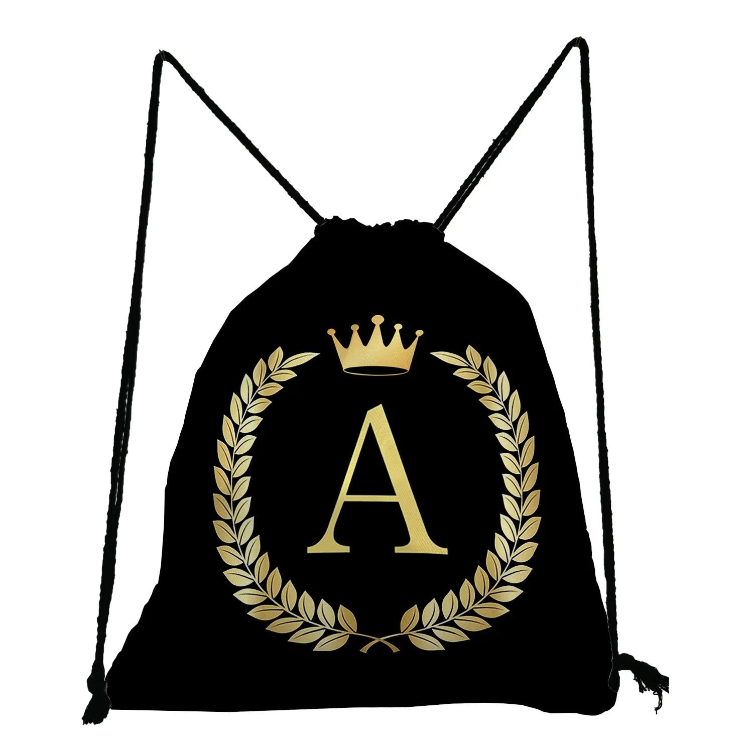 Women's Backpacks Initials Wheat Ears Personality Name Golden Letters Print