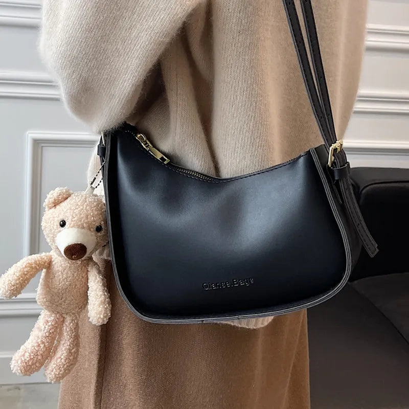 Small Hobo Bags Pu Leather Messenger Handbag Lady Crossbody Bag