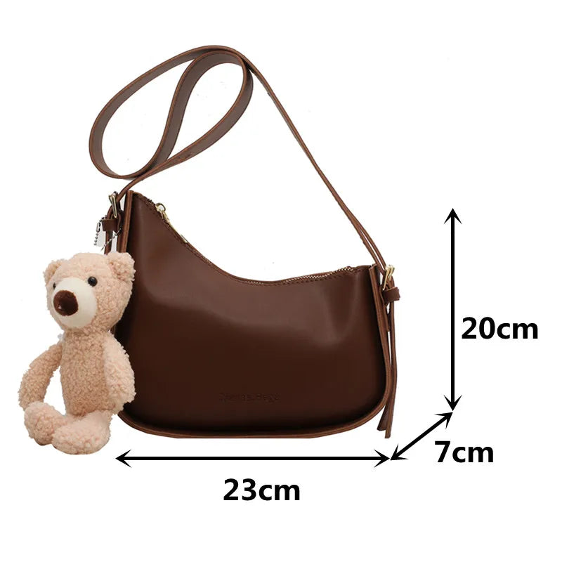 Small Hobo Bags Pu Leather Messenger Handbag Lady Crossbody Bag