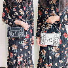 Casual Women Crossbody Shoulder Bag Chain Clutch Purse PU Leather