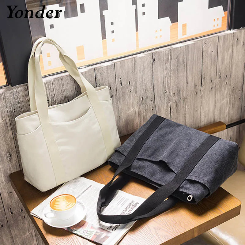 Large Fabric Canvas Tote Shoulder Bag Women's Handbags School Bags