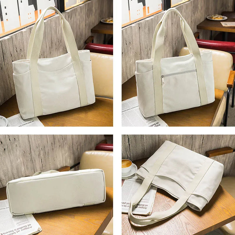 Large Fabric Canvas Tote Shoulder Bag Women's Handbags School Bags