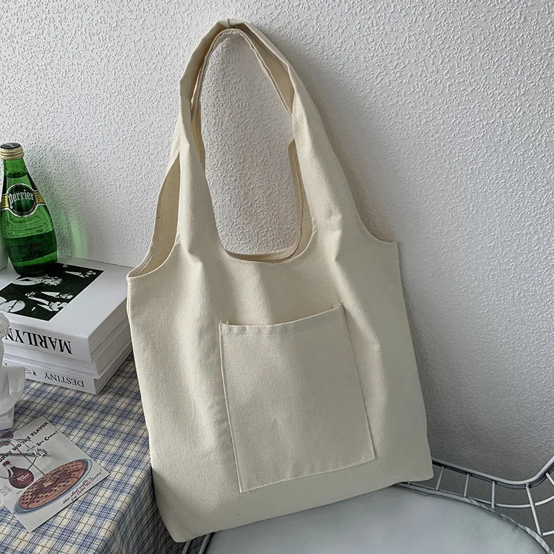 Canvas Shoulder Bag Eco Friendly Grocery Tote Women Handbag