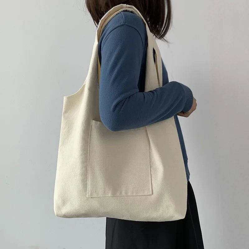 Canvas Shoulder Bag Eco Friendly Grocery Tote Women Handbag