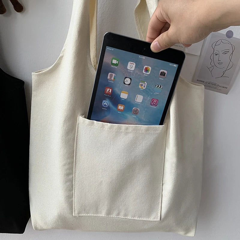 Canvas Shoulder Bag Eco Friendly Grocery Tote Women Handbag
