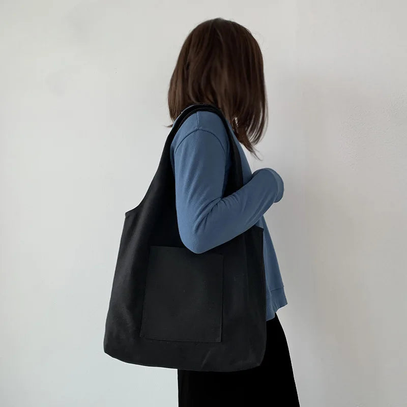 Canvas Shoulder Bag Eco Friendly Grocery Tote Women Handbag