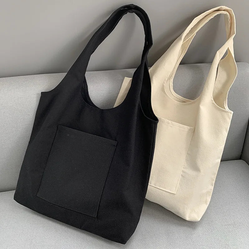 Canvas Shoulder Bag Eco Friendly Grocery Tote Women Handbag
