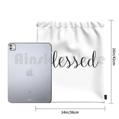 Blessed Drawstring Backpack Gym Bag - Christian Motivational Colors