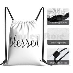 Blessed Drawstring Backpack Gym Bag - Christian Motivational Colors