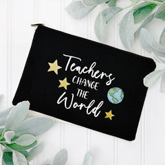 Blessed Teacher Portable Cosmetic Bag Zipper Beauty Case Makeup Storage