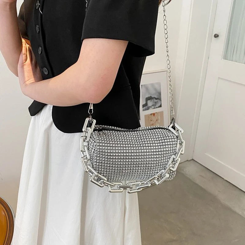 Bling Diamond Small Crossbody Messenger Bags for Women