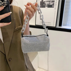 Bling Diamond Small Crossbody Messenger Bags for Women, Travel Shoulder Handbags