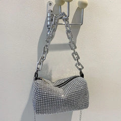 Bling Diamond Small Crossbody Messenger Bags for Women Summer Thick Chain