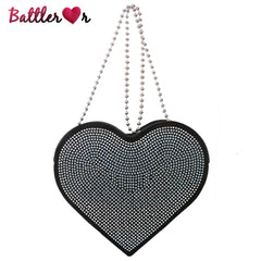 Heart Shaped Diamond Handbag Crossbody Wallet Chain Bag