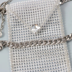 Rhinestone Waist Chain with Phone Bag and Lipstick Purse