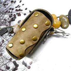 Blongk Large Capacity Leather Key Waist Bag Hand-made Car Key Case