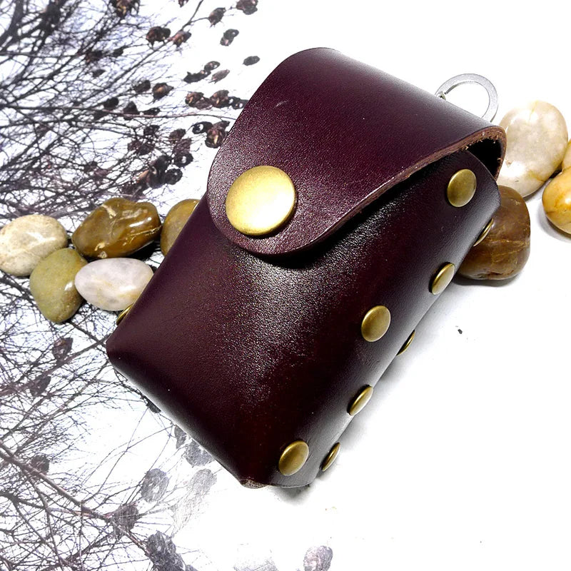 Blongk Large Capacity Leather Key Waist Bag Hand-made Car Key Case
