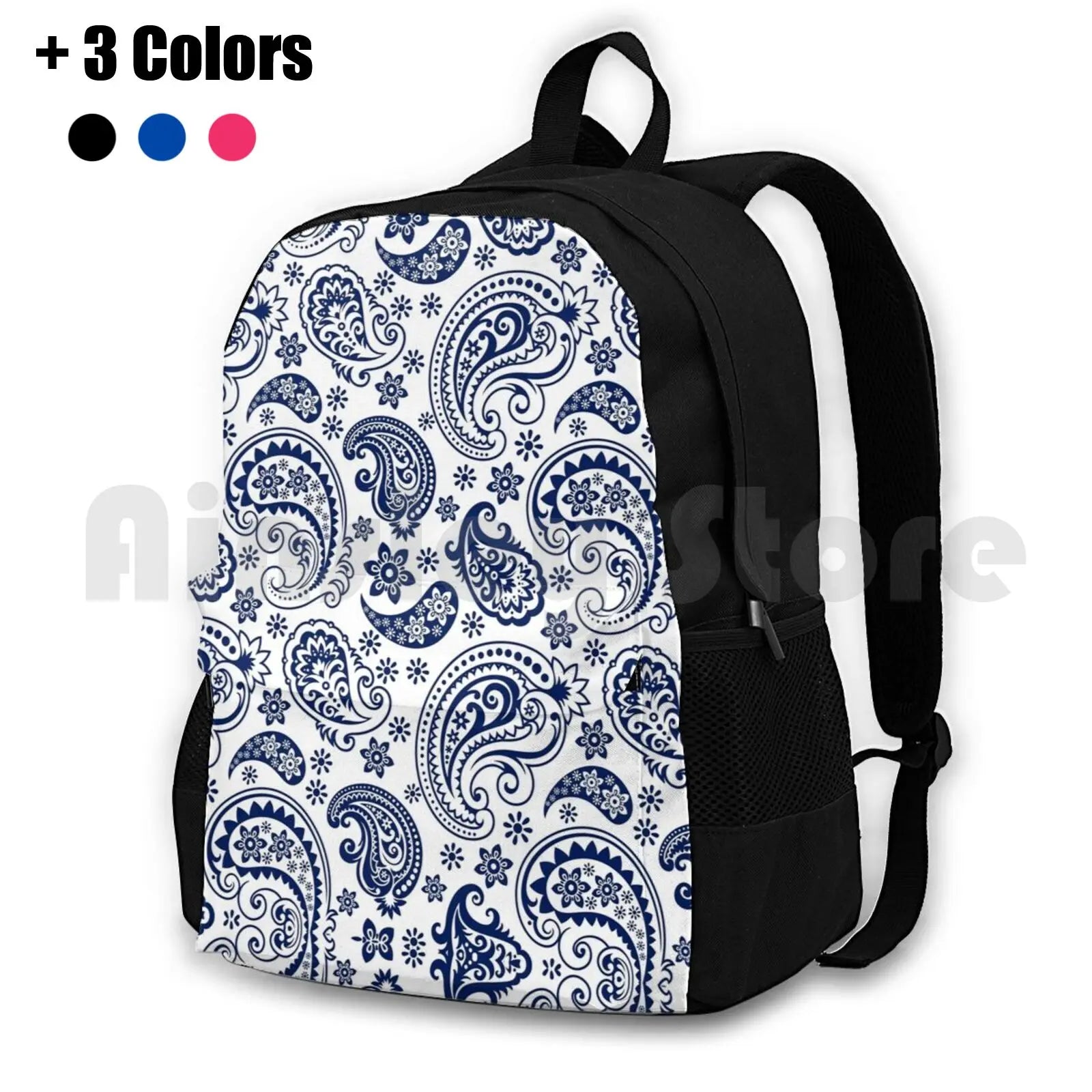 Vintage Paisley Outdoor Hiking Backpack Waterproof Camping Travel Retro