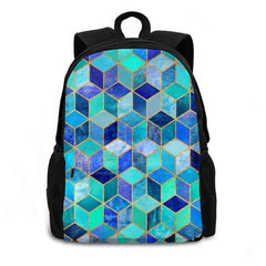 Cubes Teen College Student Backpack Laptop Travel Bags Graphic Abstract