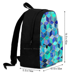 Cubes Teen College Student Backpack Laptop Travel Bags Graphic Abstract