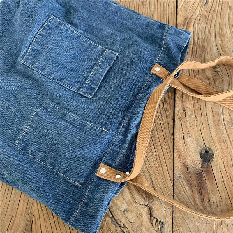 Denim Canvas Retro Women's Shopping Bag Waterproof Portable Shoulder