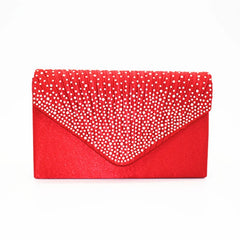 Silver Red Orange Women Clutch Bag with Rhinestone for Wedding Party Evening