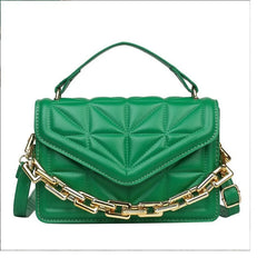 Green Leather Shoulder Bag Crossbody Purse