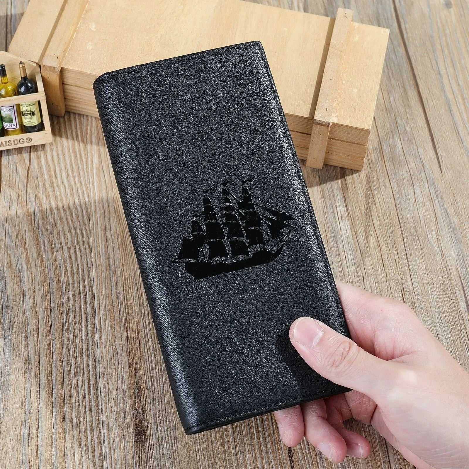 Genuine Leather Men Wallet RFID Bifold Short Vintage Purse Coin Pouch