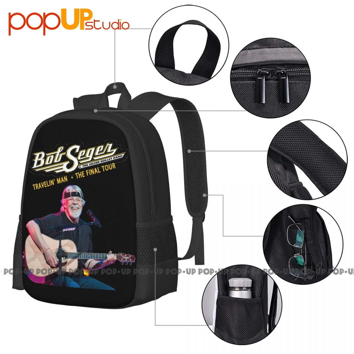 Bob Seger Backpack Large Capacity Vintage Portable Gym Tote Bag